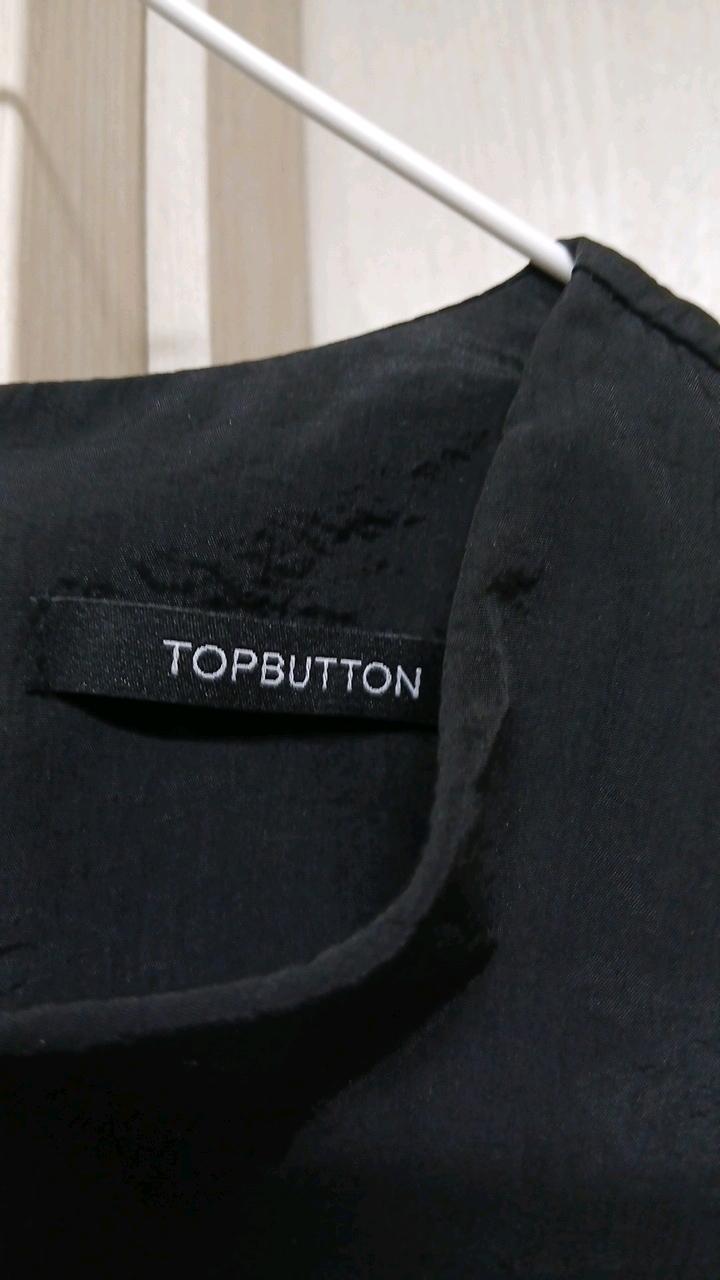 TOPBUTTON 퍼프 소매 나일론 롱 원피스 블랙 5