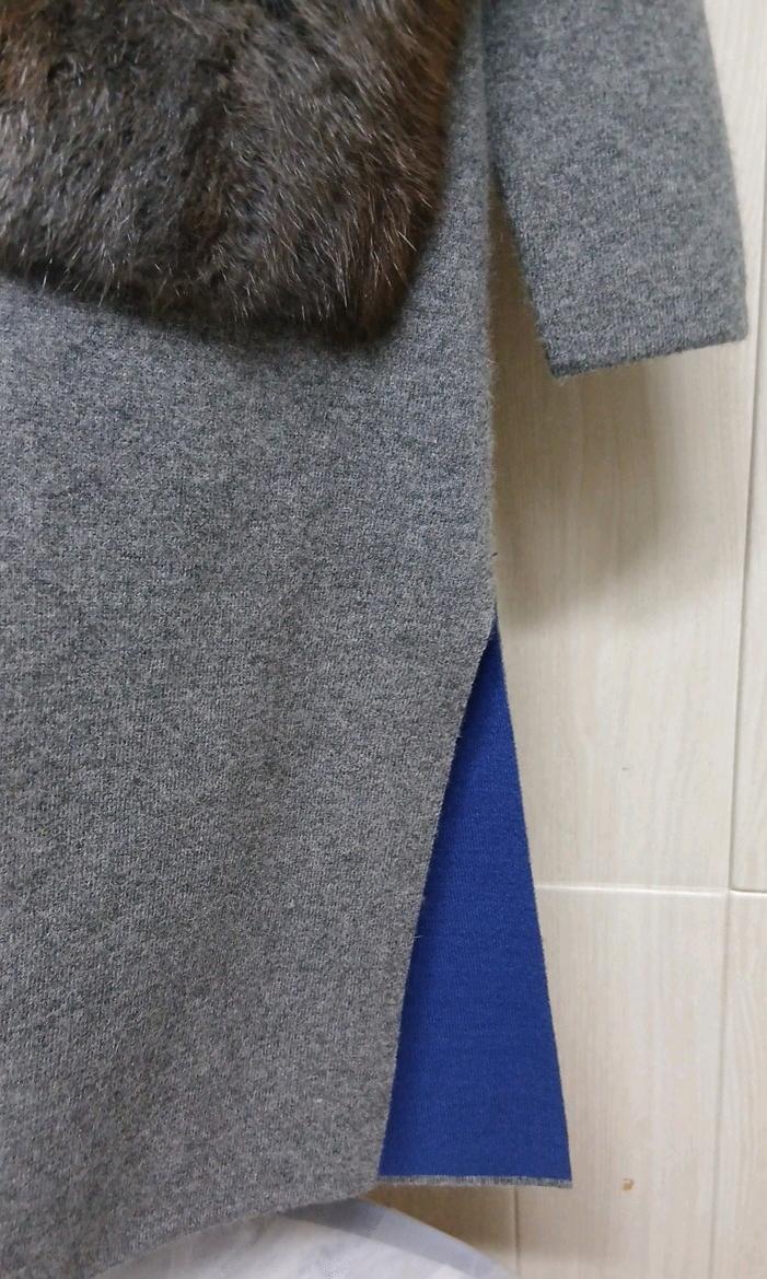 캐시미어 혼방 퍼 포켓 후드 롱 가디건( 프리사이즈  6