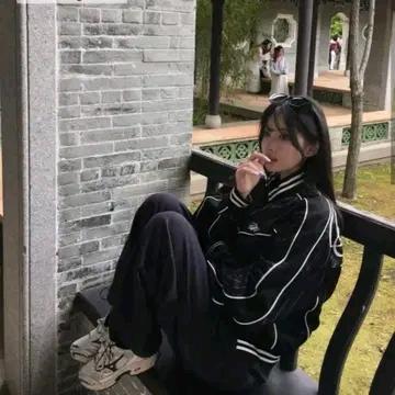 배드블러드 다크클래식 스트라이프  트랙 자켓 네이비 5