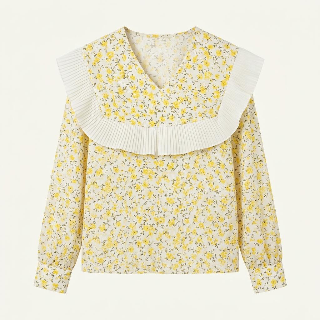 BL318 빅카라블라우스 1