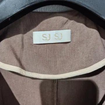 SJSJ 브라운 린넨 반팔 단추 원피스 3