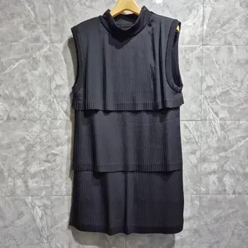 럭키슈에뜨  블랙 레이어드 플리츠 민소매 원피스 2