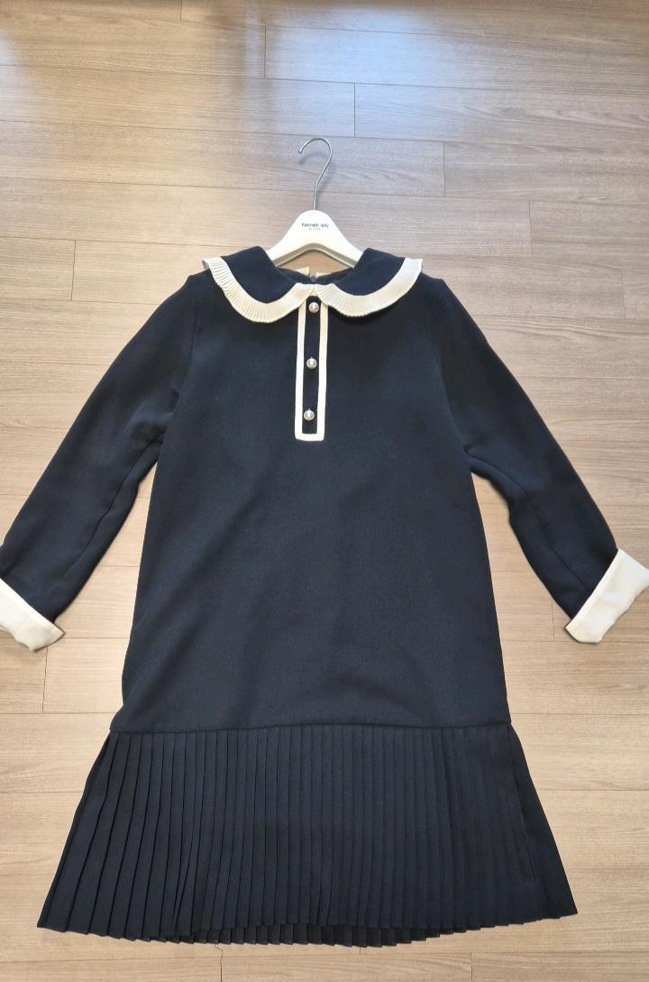 코인코즈 배색 카라 플리츠 원피스 2