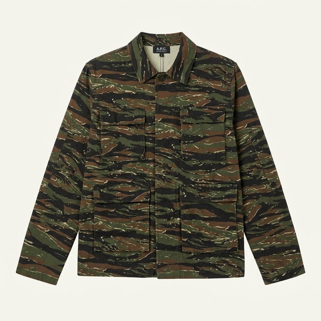 A.P.C 타이거 카모 자켓 카키 M 1