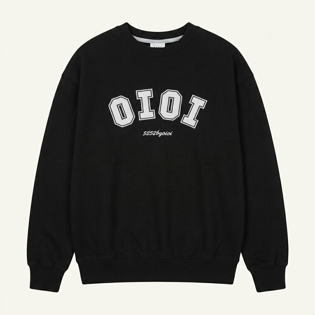 오아이오아이  시그니처 로고 맨투맨 블랙 1