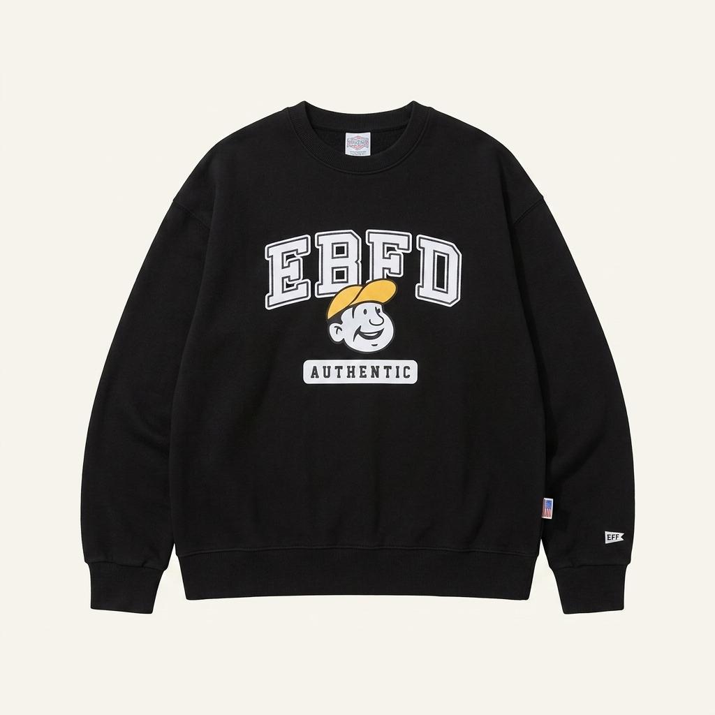 이벳필드 EBFD 그래픽 맨투맨 블랙 L 1