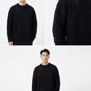 [5% 할인] [L-XL] 아더에러 x 자라 남성 패치워크 오버사이즈 니트 스웨터 블랙 3