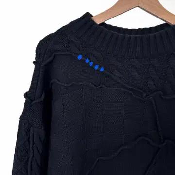 [5% 할인] [L-XL] 아더에러 x 자라 남성 패치워크 오버사이즈 니트 스웨터 블랙 6