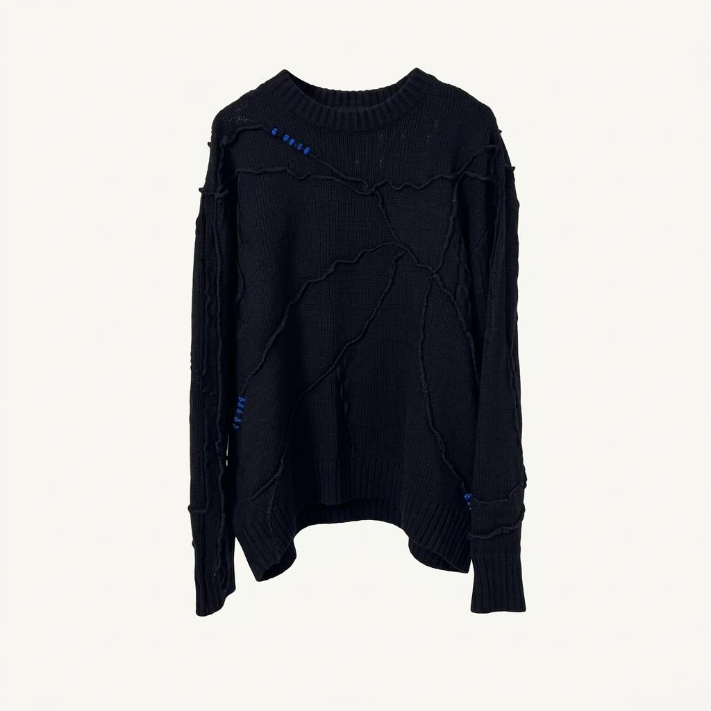 [5% 할인] [L-XL] 아더에러 x 자라 남성 패치워크 오버사이즈 니트 스웨터 블랙 1