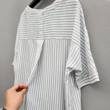 플라스틱아일랜드 화이트 블루 스트라이프 셔츠 9