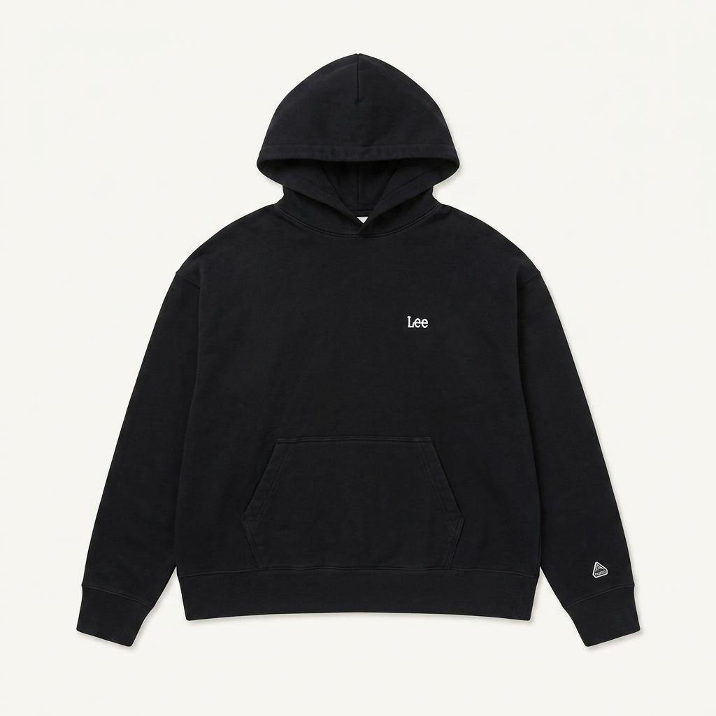 Lee 스몰로고 후드티 블랙 1