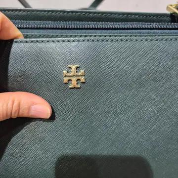 토리버치 가죽 토트백 다크 그린 4