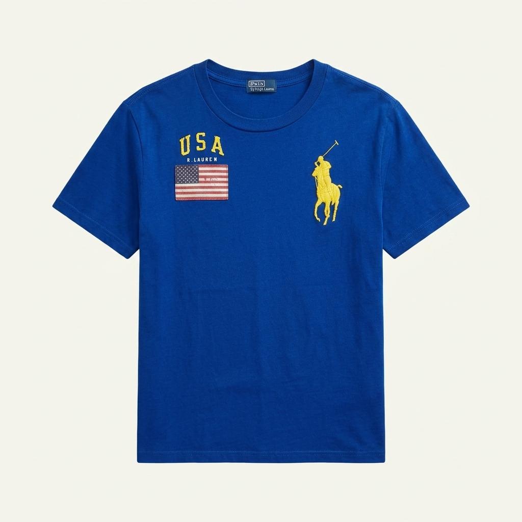 폴로 랄프로렌 USA 성조기 빅포니 반팔 티셔츠 블루S 1