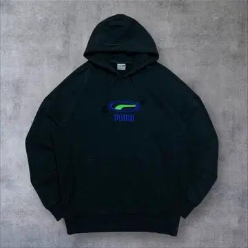 푸마 센터 로고 블랙 후드티 2
