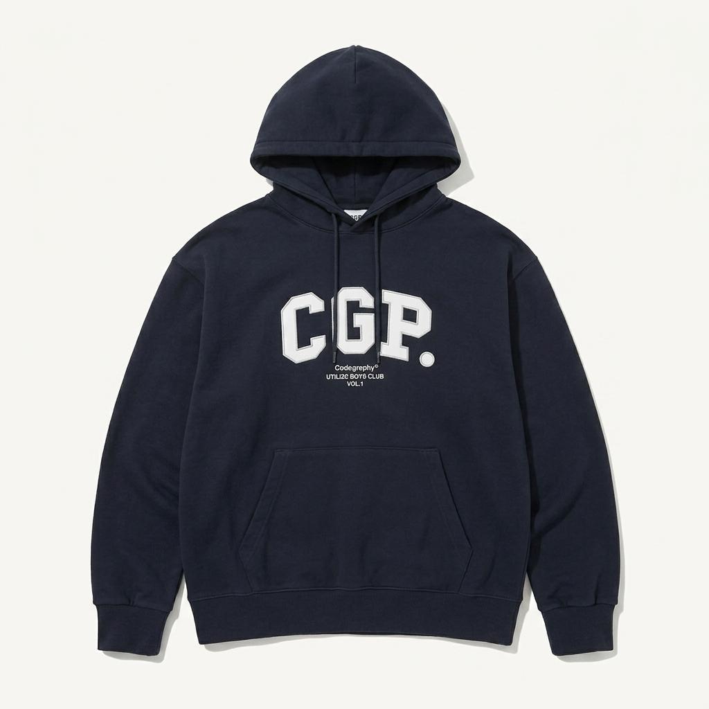 코드그라피 CGP 로고 후드 티셔츠 블랙 1