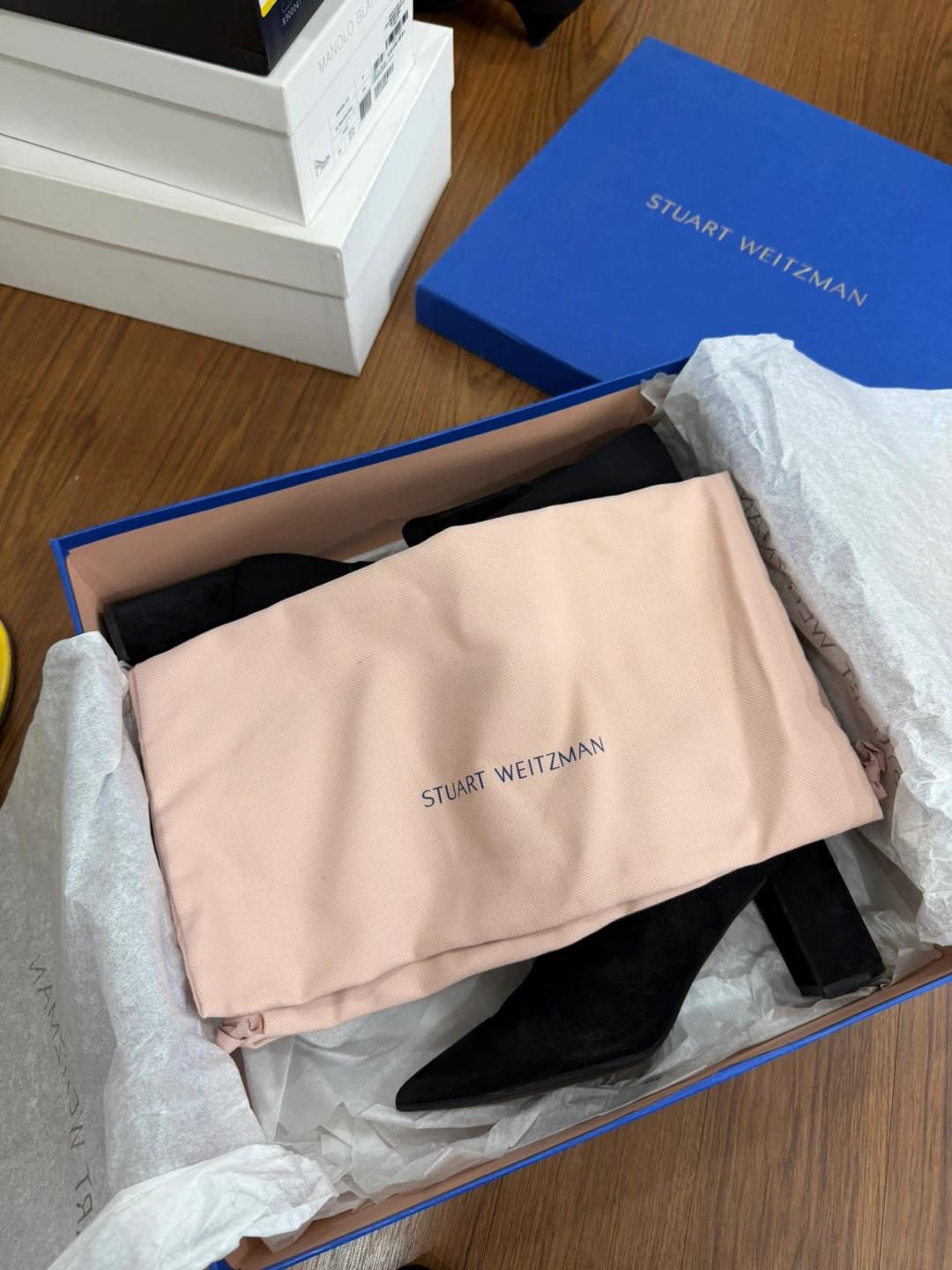 스튜어트 와이츠먼 블랙 스웨이드 롱부츠 7