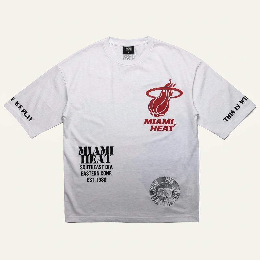 NBA 마이애미 히트 로고 반팔 티셔츠 화이트 L 1