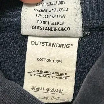 아웃스탠딩 헤비웨이트 베이직 후드티 네이비 M 6