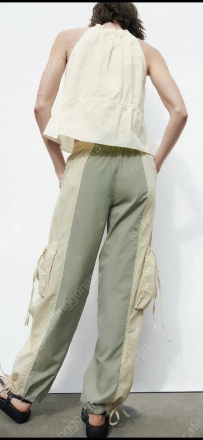 ZARA 카고 컬러블럭 파라슈트 팬츠 M 4