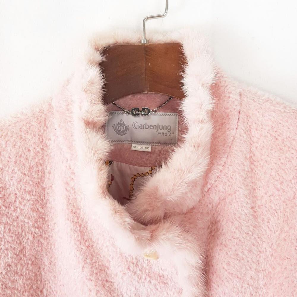 [90]까르벤정 밍크배색 알파카혼방 하프코트/J1-19-15 4