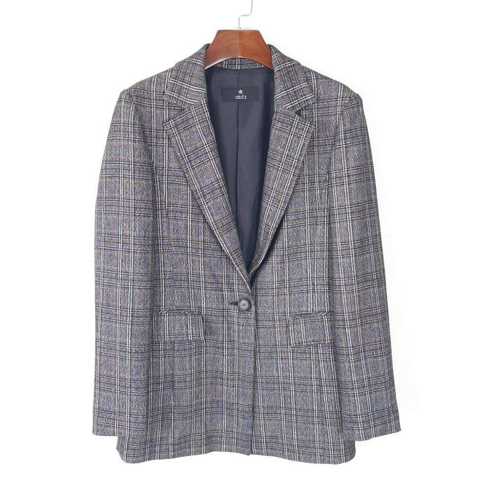 [55]ab.f.z 여성 원버튼 체크자켓/I10-21-16 3