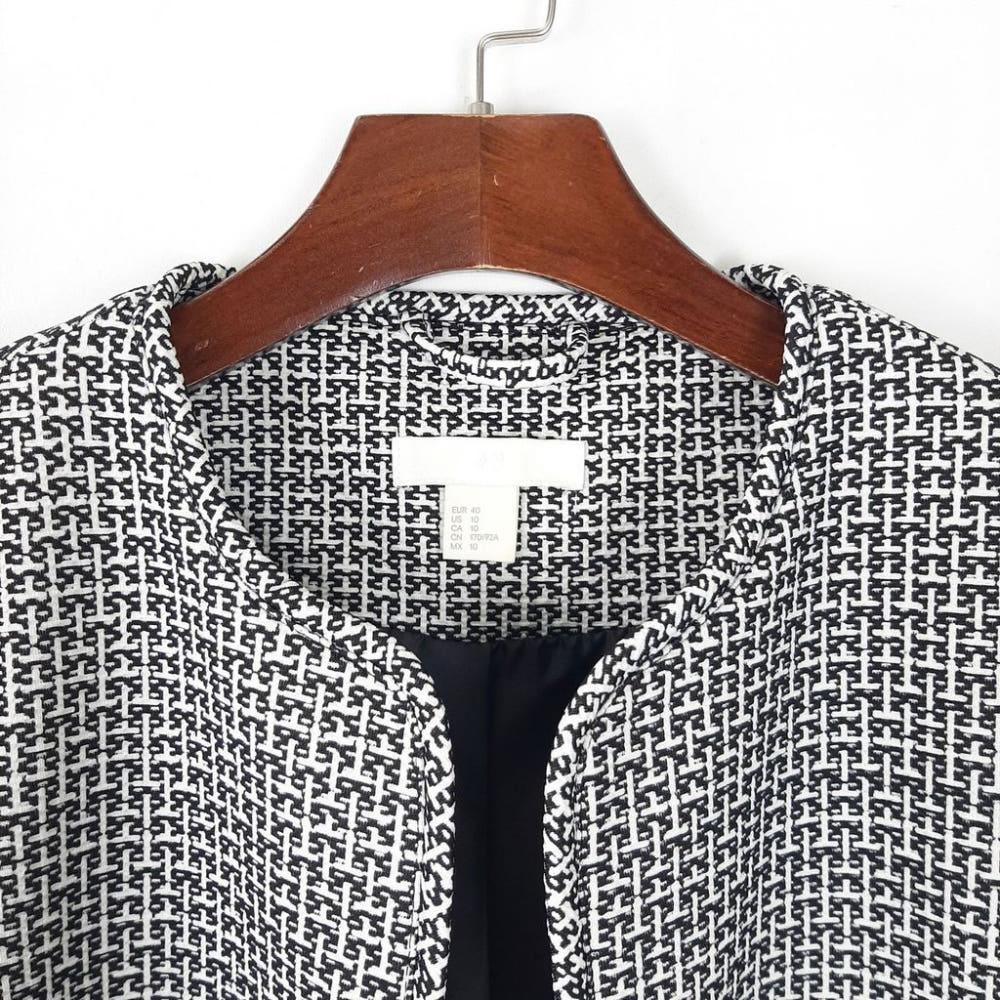 [90]H&M 패턴배색 오픈형 롱자켓/I10-21-14 4