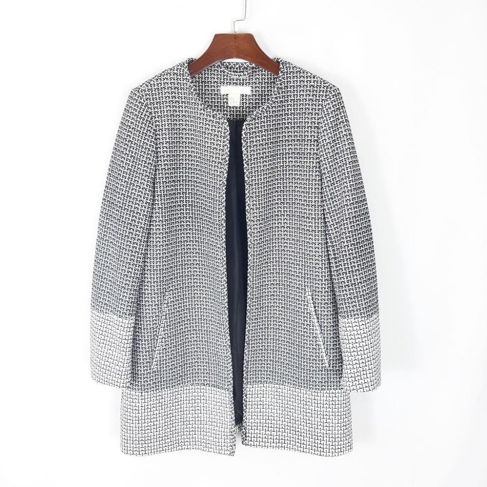 [90]H&M 패턴배색 오픈형 롱자켓/I10-21-14 3