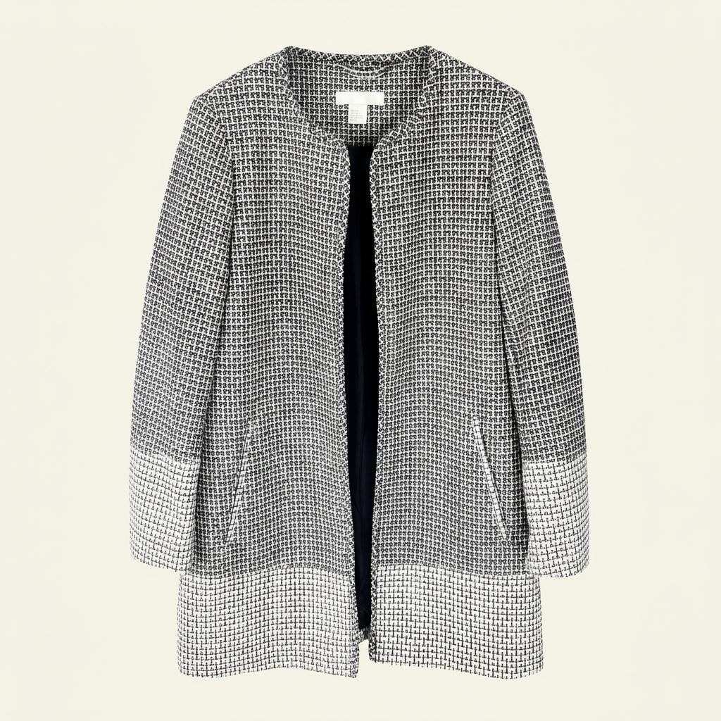 [90]H&M 패턴배색 오픈형 롱자켓/I10-21-14 1