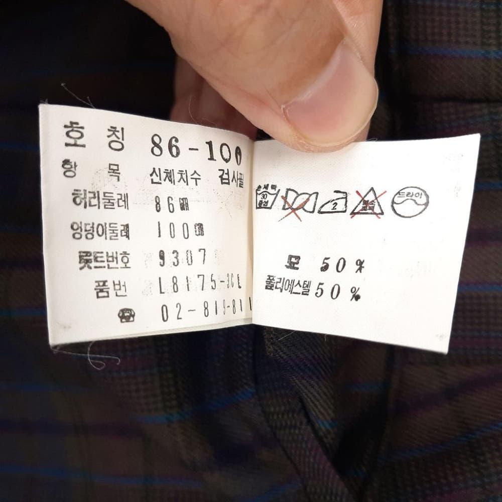 [32]라코스테 올드스쿨 핀턱 체크바지/I10-02-34 7