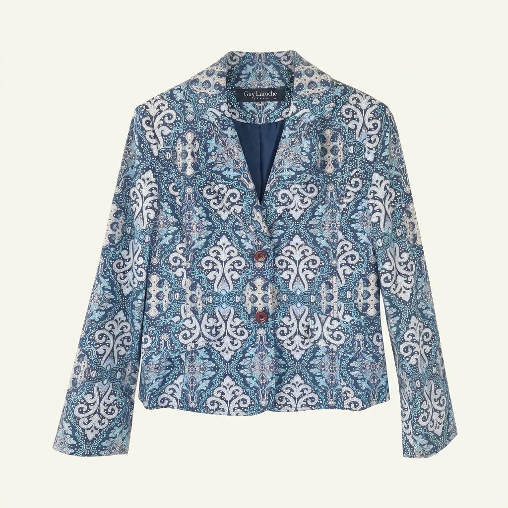 [90] Guy Laroche 여성 기하학패턴 크롭 자켓/I9-03-22 1