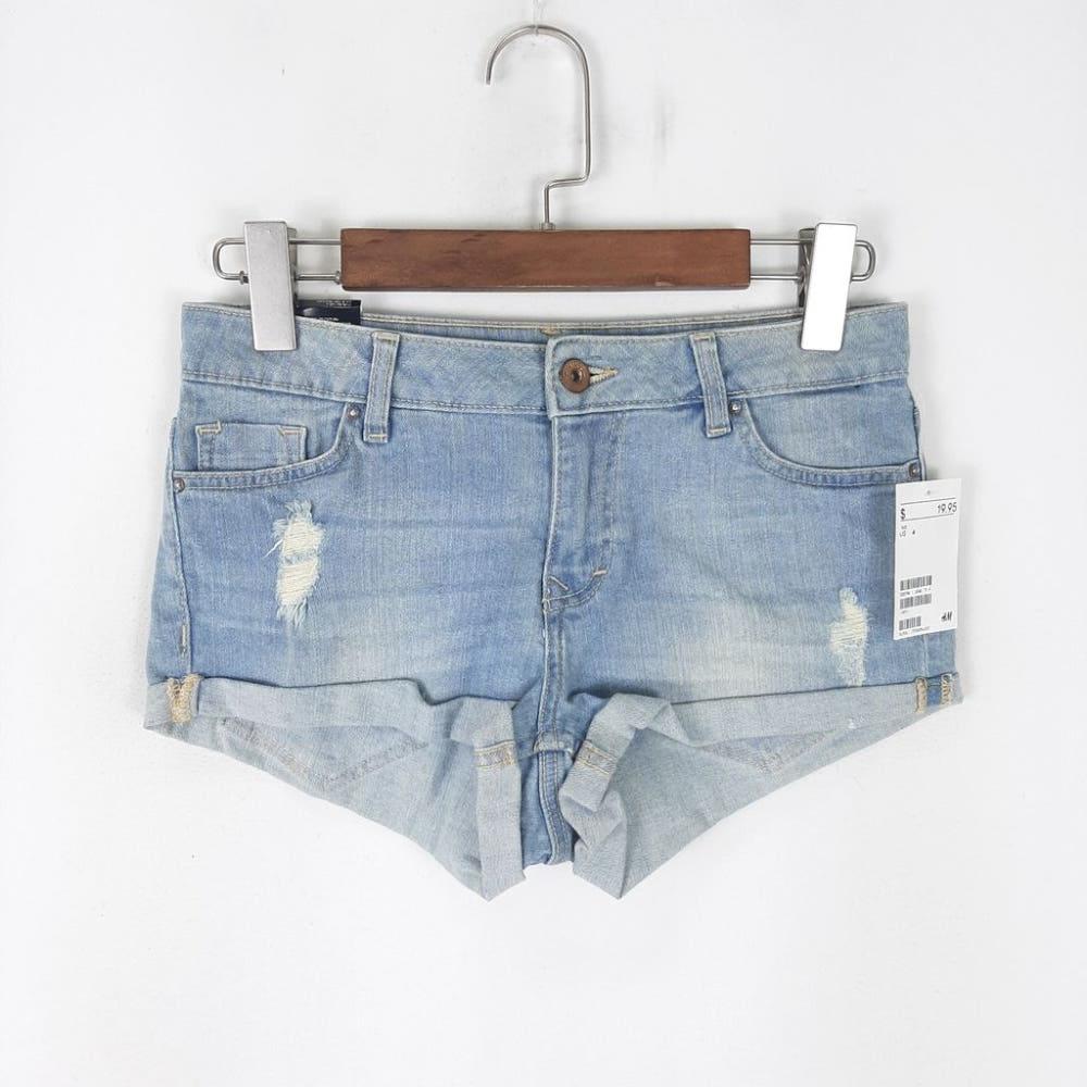 [26]H&M 새상품 롤업 찢청반바지/I6-27-70 3