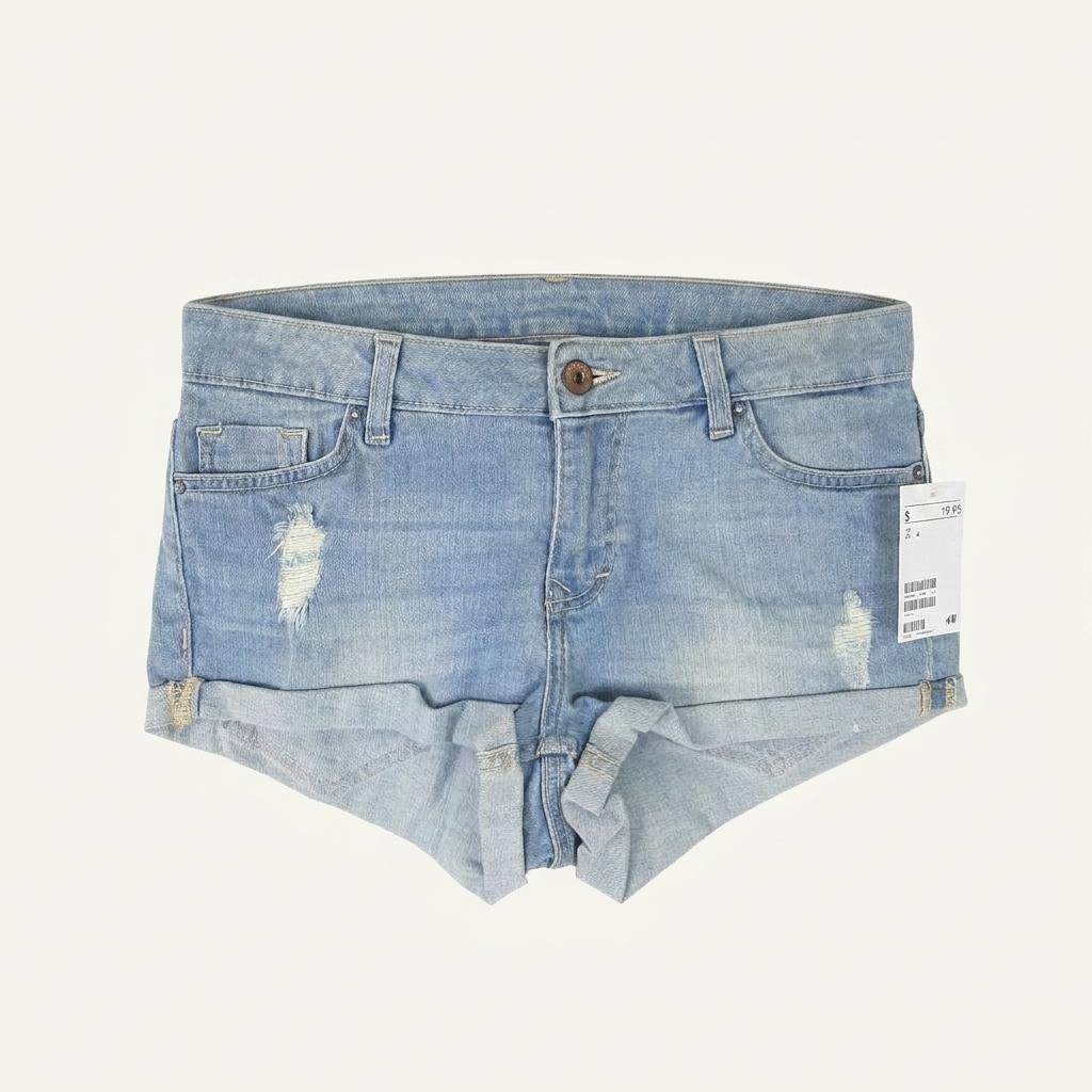 [26]H&M 새상품 롤업 찢청반바지/I6-27-70 1