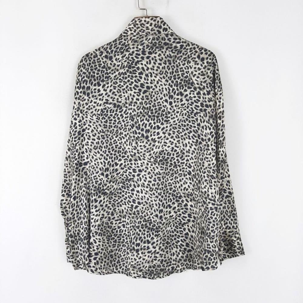 [S]자라 호피패턴 카라블라우스/I6-12-77 5