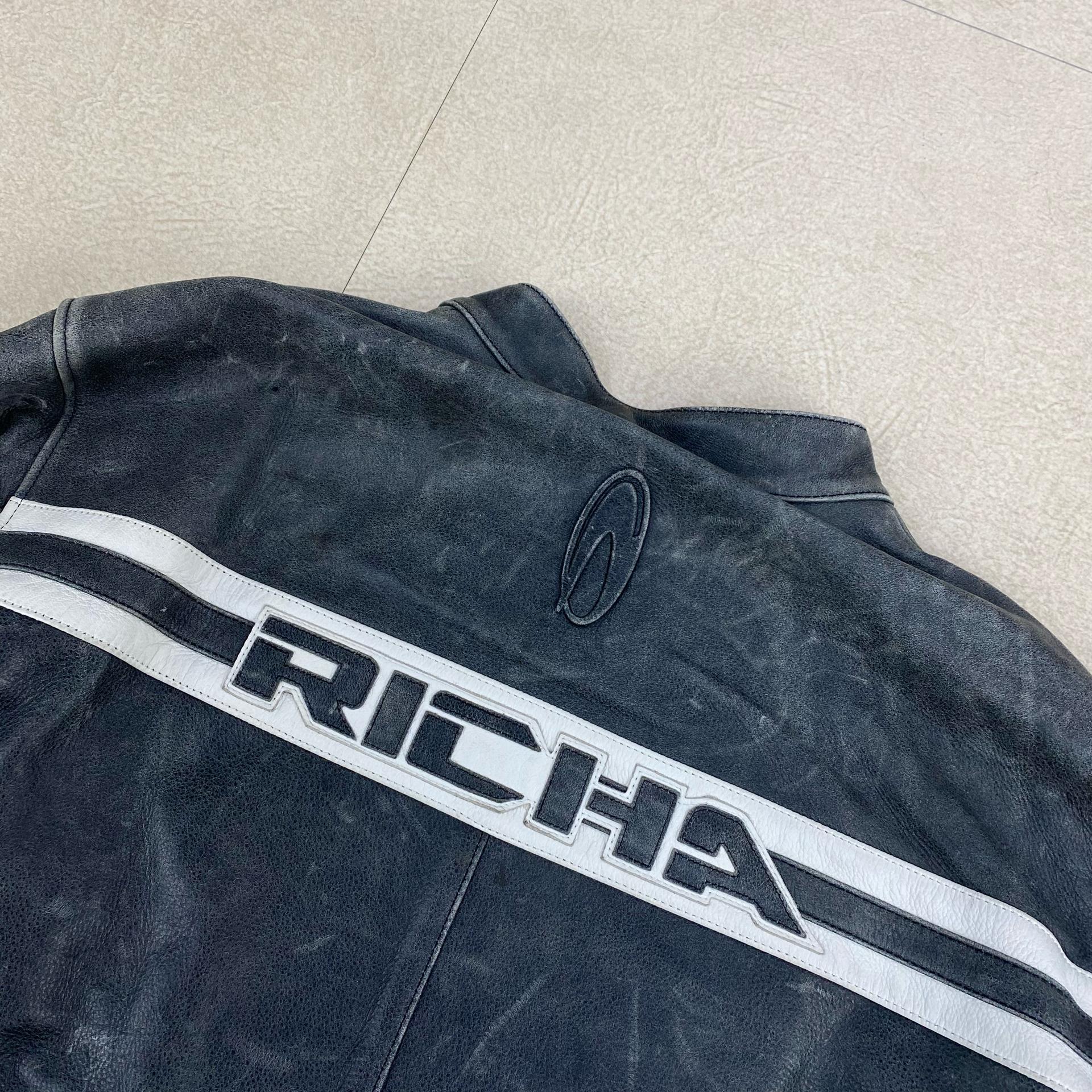 리차 Richa 스펠아웃 리얼 레더 프로텍터 모터 사이클 레더 자켓 (1 5