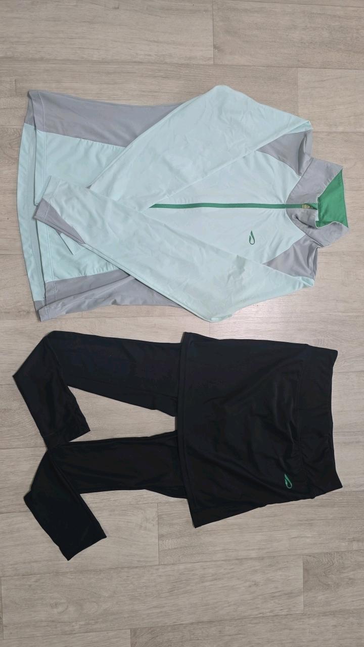여성 기능성 트레이닝 상하 세트 민트 블랙 2