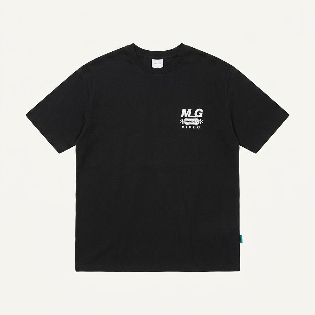 Mmlg 87MM 레터링 그래픽 반팔 티셔츠 블랙 1