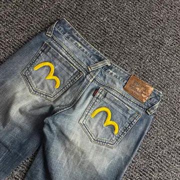 00s 에비수 빅로고 올드스쿨 와이드핏 데님 팬츠 4197 6