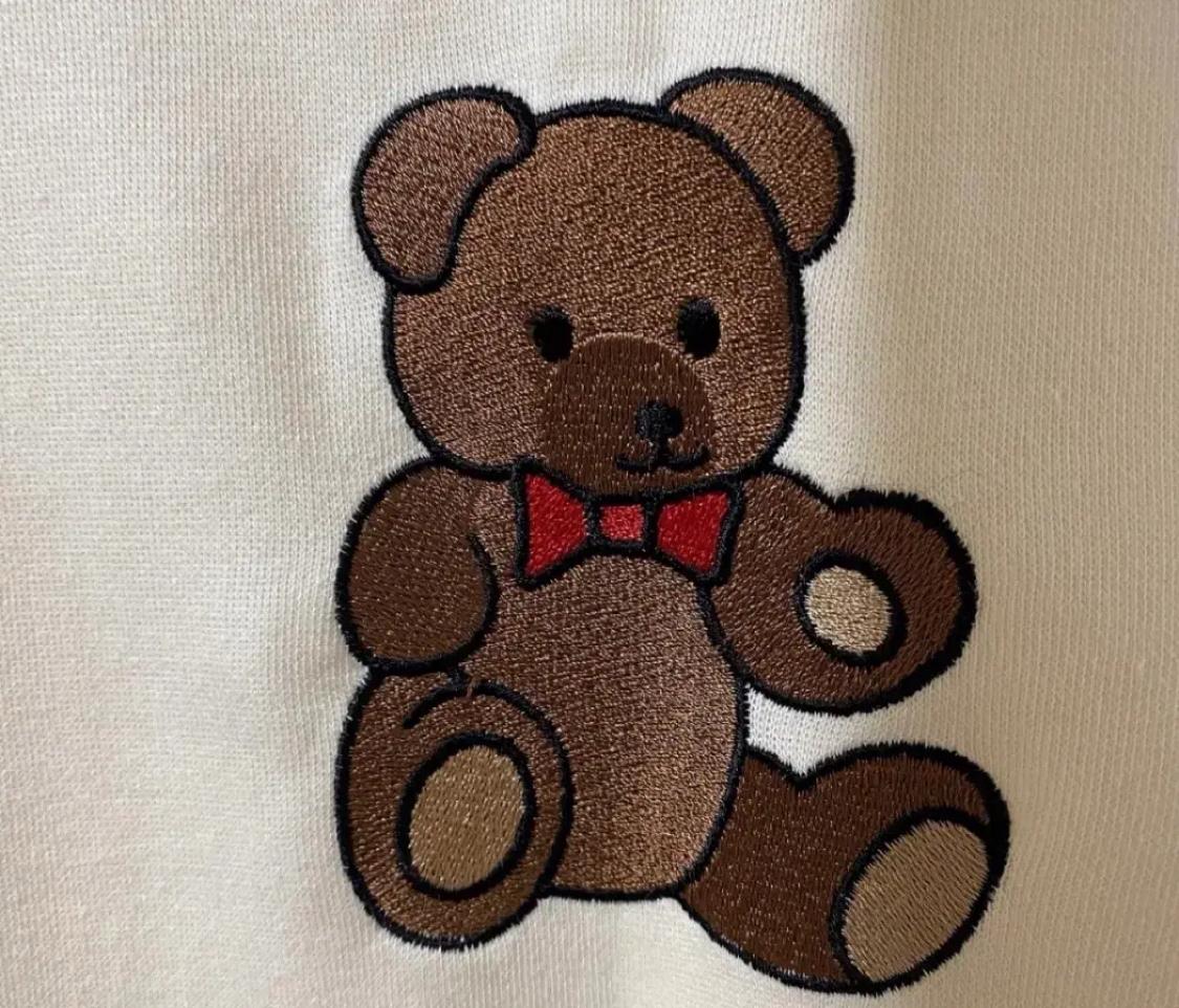 곰돌이 자수 오버핏 트레이닝 세트 아이보리 7