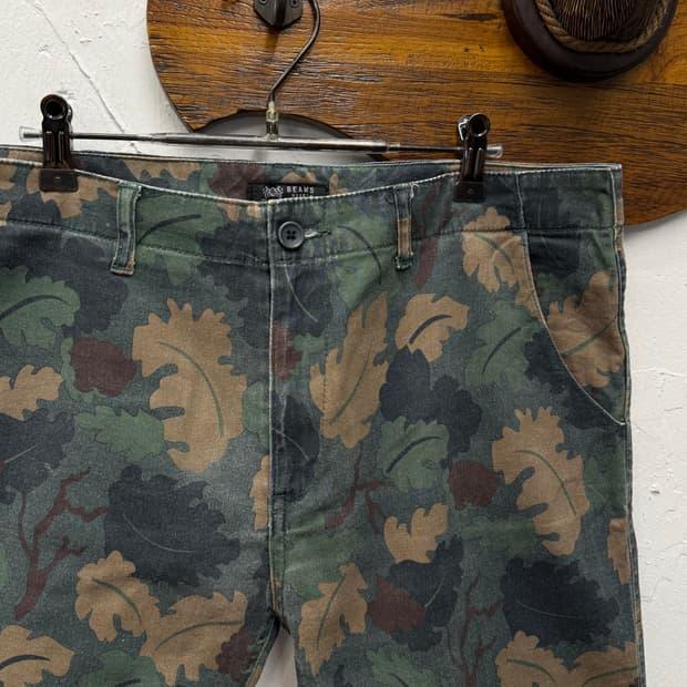 BEAMS HEART Camouflage Leaf Pattern Shor 3