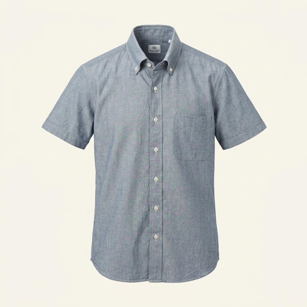 BEAMS HEART Short Sleeve Chambray Shirt 1