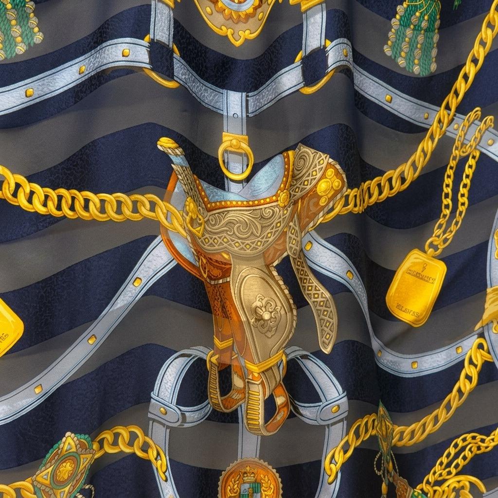 TRUSSARDI Chiffon Equestrian Scarf 1