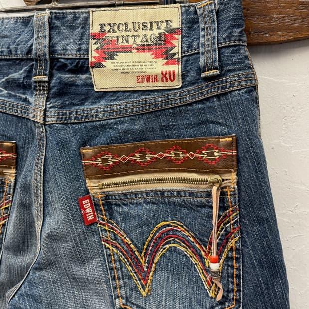 EDWIN Western Native Denim Shorts 2
