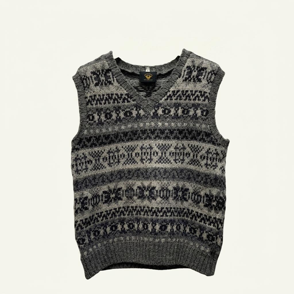 HIGHLAND British Wool Fair Isle Knit Ves 1