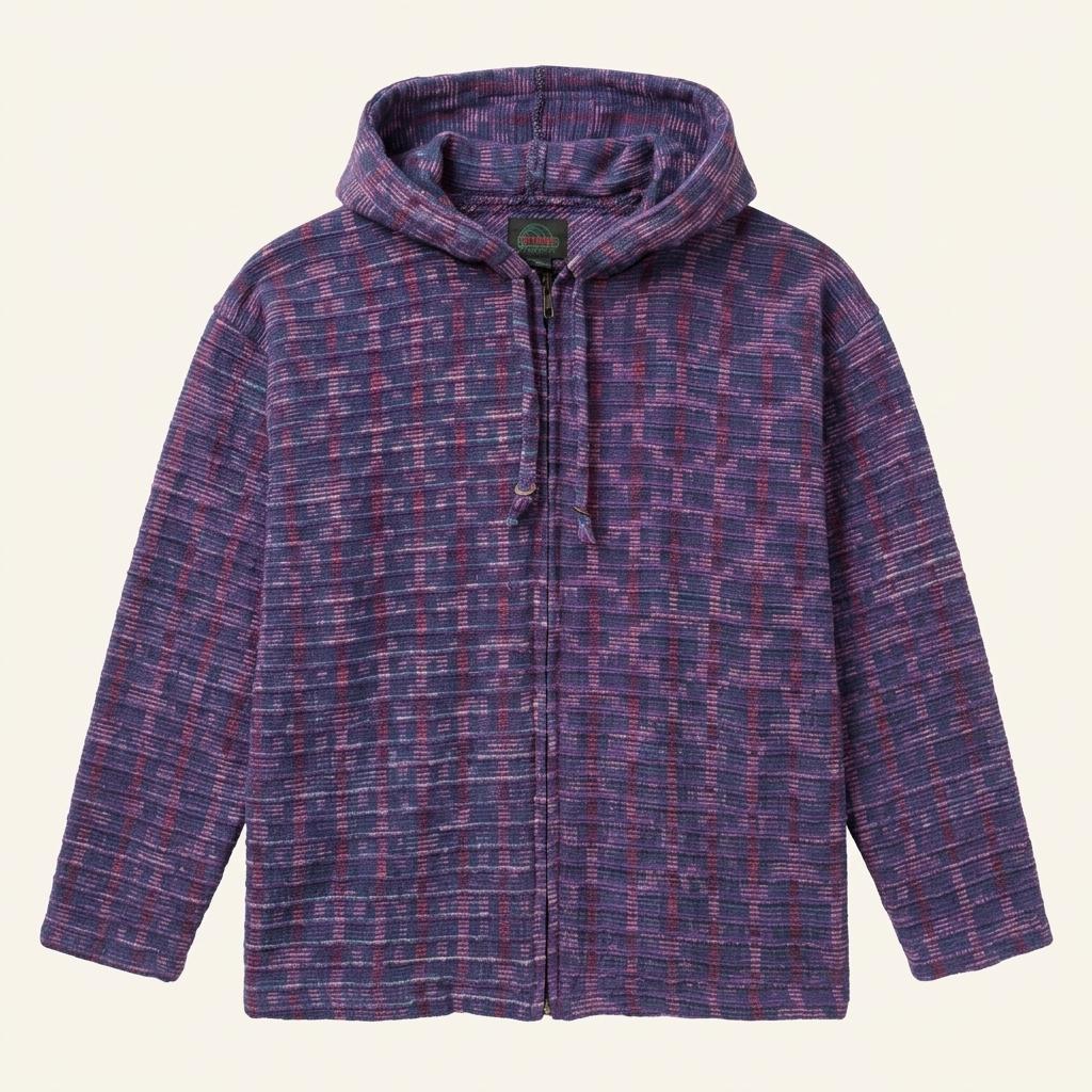 ARTESANIA Woven Cotton Zip-Up Hoodie 1