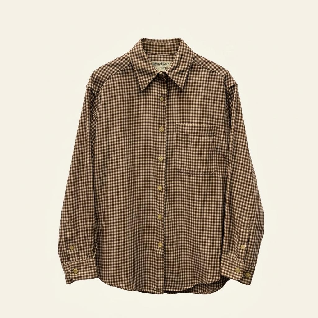 Eddie Bauer Micro Check Flannel Shirt 1