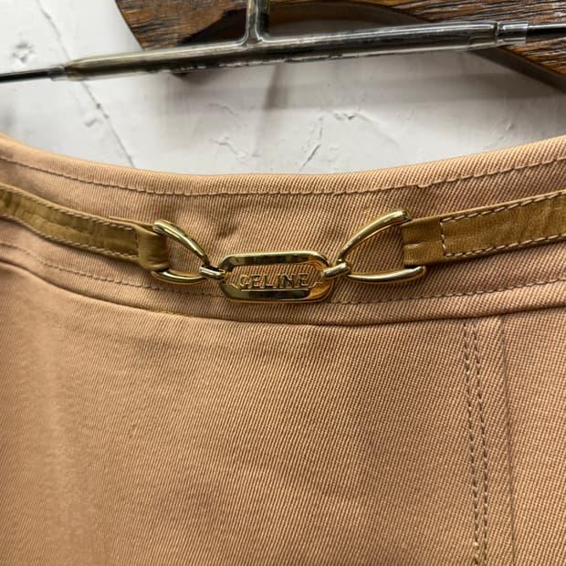 90s Italy Vintage CELINE Gold Chain Plea 4