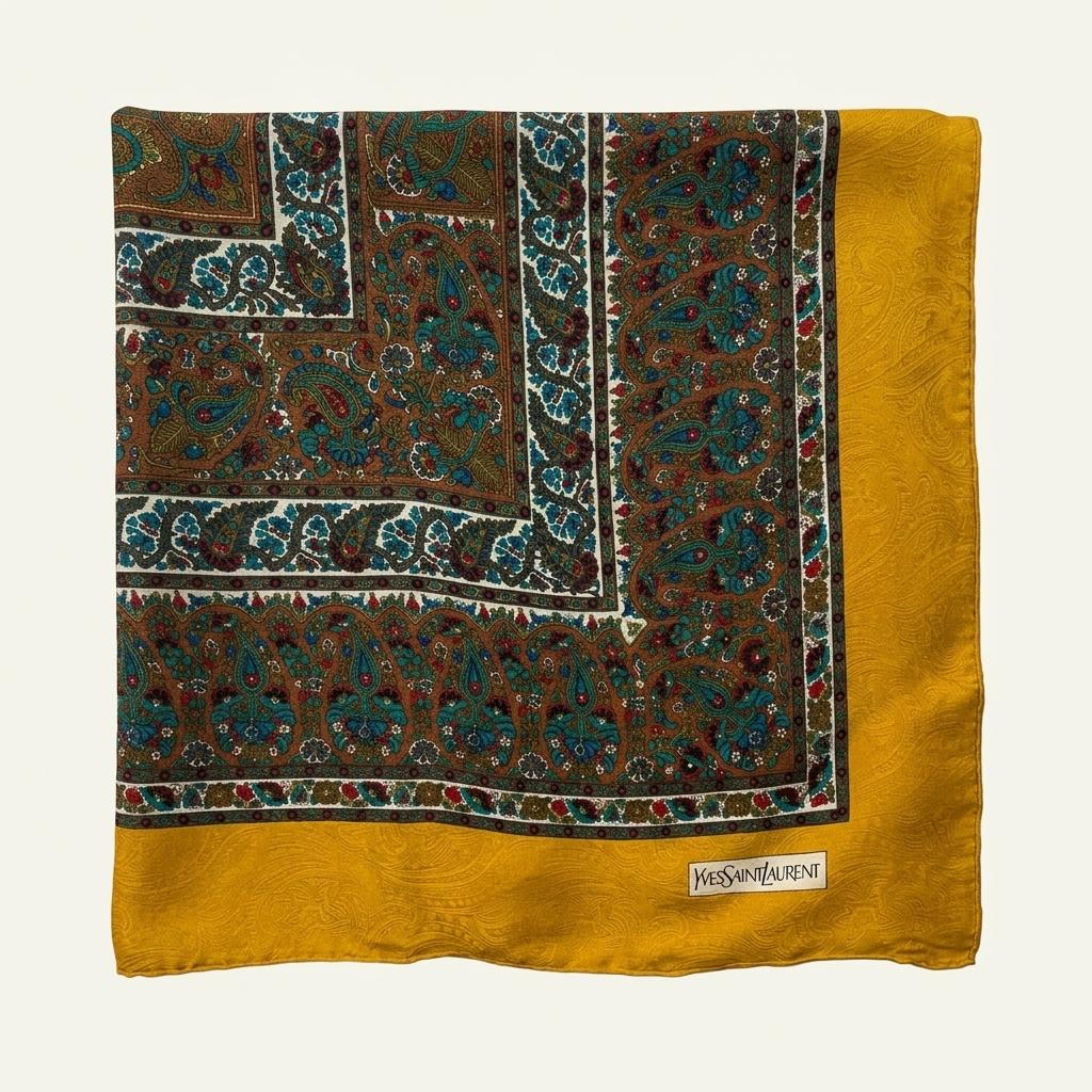 YVES SAINT LAURENT Paisley Jacquard Silk 1