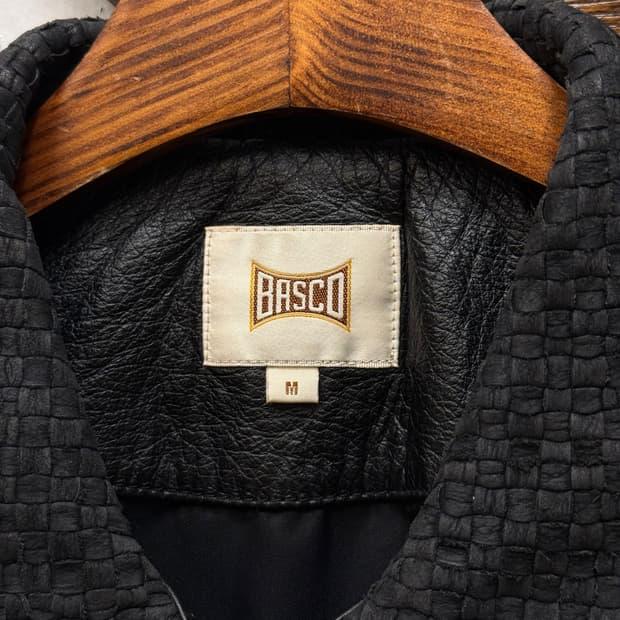 90s BASCO Leather Ribbed Knit Jacket 9