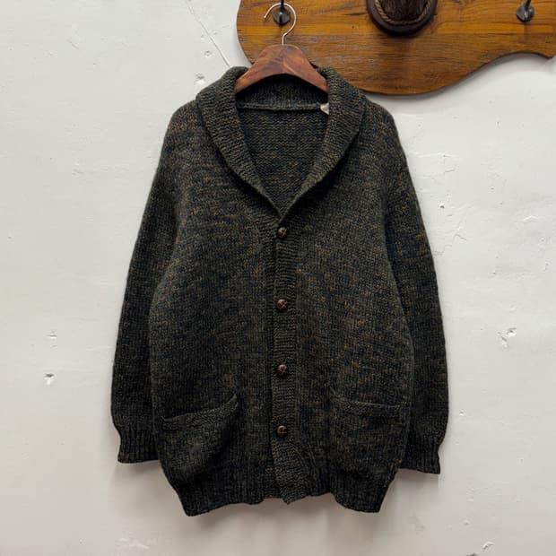 80-90s Vintage Wool Shawl Collar Knit Ca 2