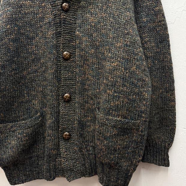 80-90s Vintage Wool Shawl Collar Knit Ca 4
